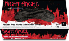 Adenna Night Angel Nitrile Gloves, 4 Mil Powder Free, Latex-Free, Textured Grip