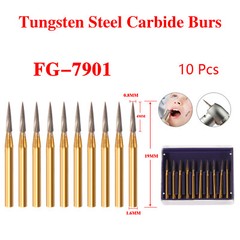 10 Pcs Dental Tungsten Carbide Trimming & Finishing Burs Drill Smooth FG 7901