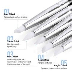 5pcs Dental Composite Resin Porcelain Brush Pens Shaping Silicone Teeth Tool
