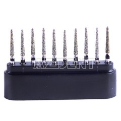 10 pcs Dental Super Coarse Diamond Burs TR-12S 1.6mm For High Speed Handpiece