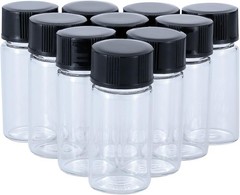 5mL(1/6 oz) Mini Clear Glass Vials with Plastic Screw Caps for Travel Jewelry