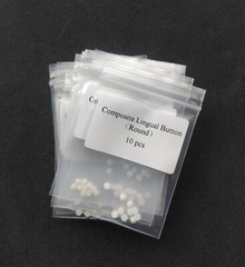 Dental Orthodontic Ceramic Lingual Buttons Bondable Round Mesh Base