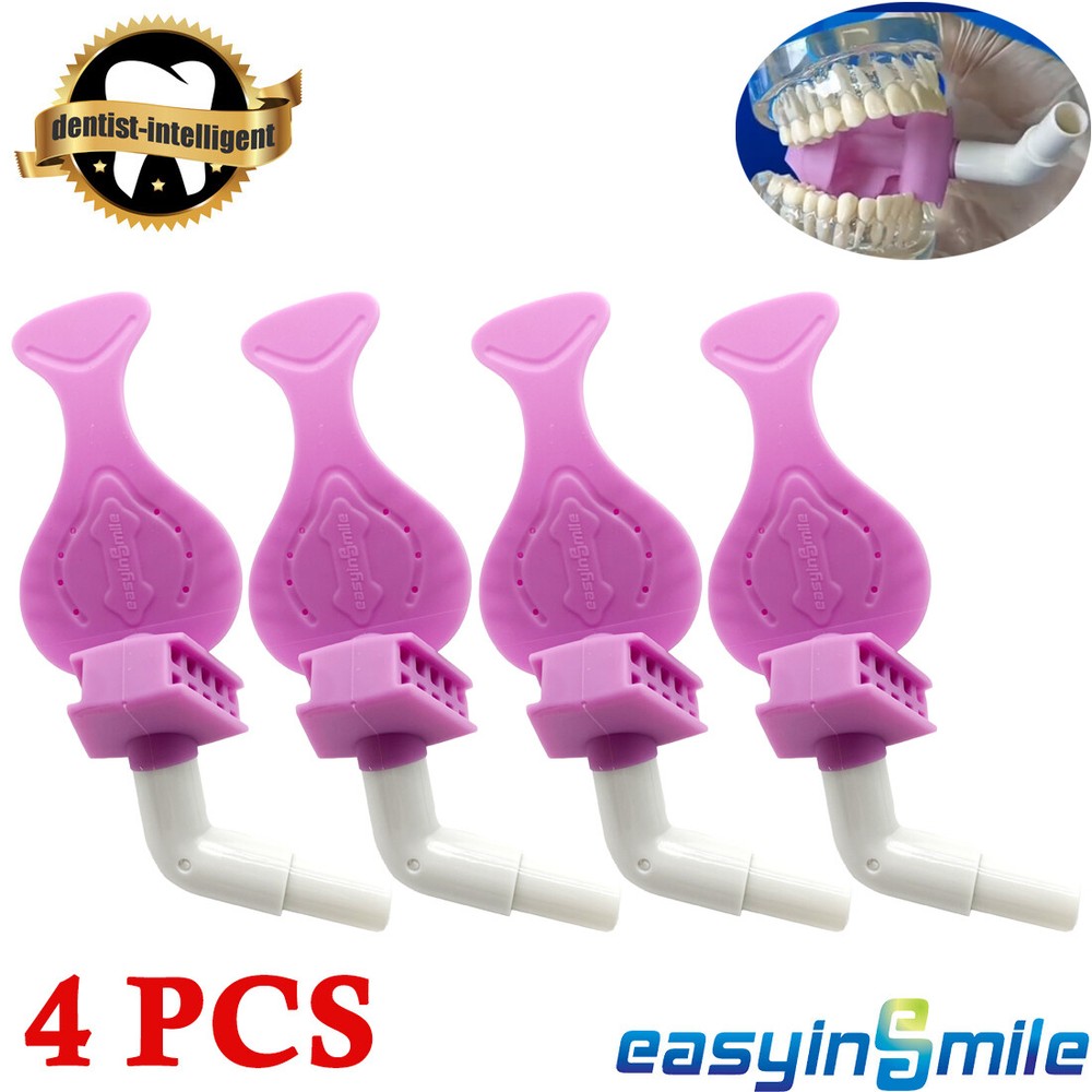 4Pcs Dental Mouth Opener Bite Block Saliva Suction Tube Dryshield Autoclavable