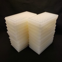 96-well reversible PP tube rack for 0.5, 1.5, & 2.0mL microtubes, WHITE, 4 CT