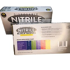 (2) Box 100 Ct Texture Grip Black Medical Nitrile Exam Gloves Latex Powder Free