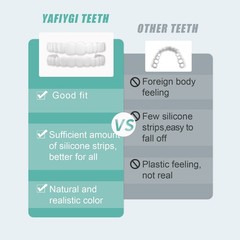 YAFIYGI 2 Pairs Snap on Dentures for Women & Men, Comfortable & 7 Piece Set