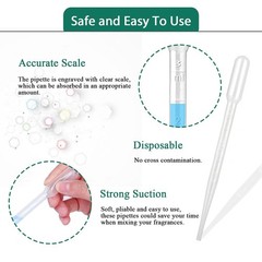 100 PCS 3ML Dropper Pipettes Essential Oil Transfer, Disposable Plastic Eye Drop