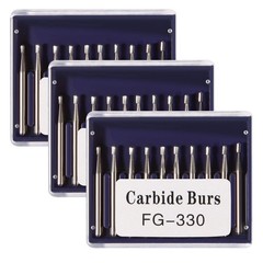 100 FG 330 Carbide Dental Burs High Speed Handpiece Friction Grip Drill Bits New
