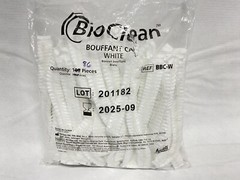 (86 Pcs) ANSELL BioClean White Polypropylene 19” Bouffant Caps Universal BBC-W