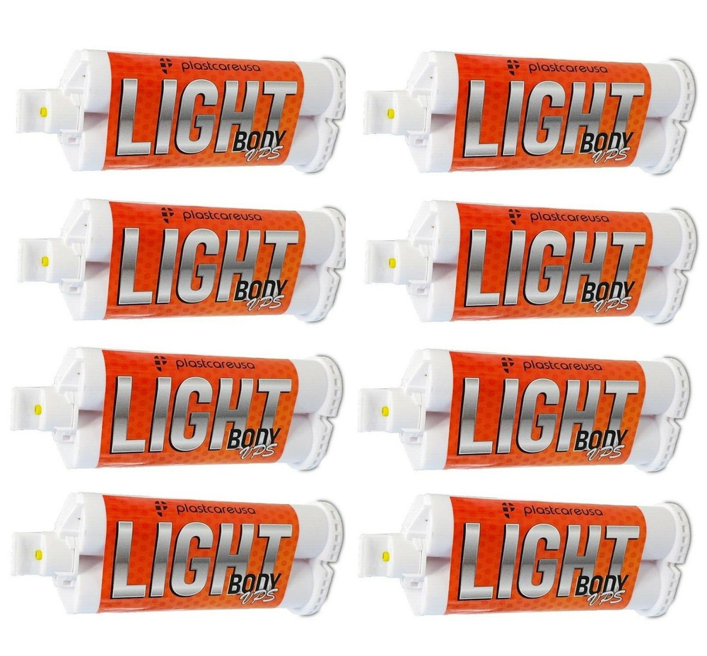 8 Light Body Standard Regular Set VPS Impression Material, 8 Cartridges PVS