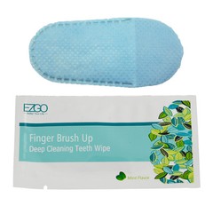 EZGO 100pc Dental Oral Finger Brush Ups Deep Cleaning Teeth Wipes Finger Wipes