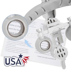 Dental Surgical Headband Binocular Loupes/5W LED Silicone Lightweight Headlamp