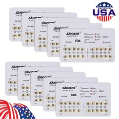 10Packs Soportes de ortodoncia dental Braces Mini Roth Slot.022 3 ganchos