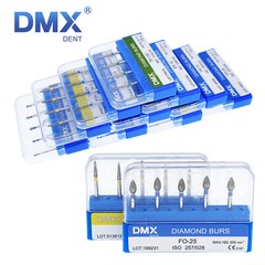 5Pcs DMXDENT Dental Diamond Burs Kit for High Speed Handpiece Medium FG 1.6MM