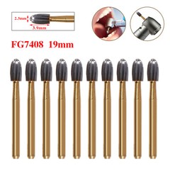 10 Pcs Dental Tungsten Carbide Burs Trimming & Finishing 7408 19mm Egg shape ns
