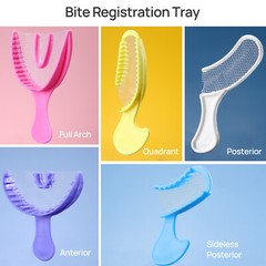 JMU Disposable Dental Bite Registration Trays for Teeth Molds, Multiple Sizes