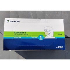 Case of 500 Halyard Fluidshield Level 1 Procedure Masks Yellow 25867 – 10 Boxes