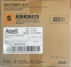 ANSELL Microflex SAFEGRIP Latex Exam Gloves Small 500/Case Medical SG-375-S