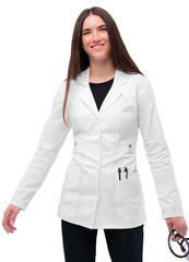 Adar Pop-Stretch Junior Fit Women’s 28″ Tab-Waist Lab Coat Very Comfortable