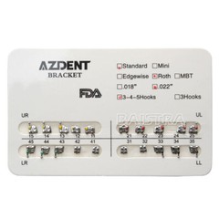 AZDENT Dental Orthodontic Brackets Braces Standard Roth Slot.022 Hooks 345 FDA