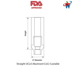1pcs DSl Straight UCLA Conical Castable Chrome Cobalt Abutment RP Implant