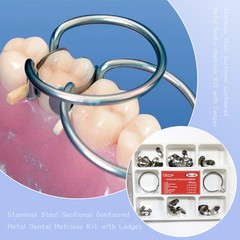 100 Pieces Stainless Steel Sectional Contoured Metal Dental Matrices Kit…