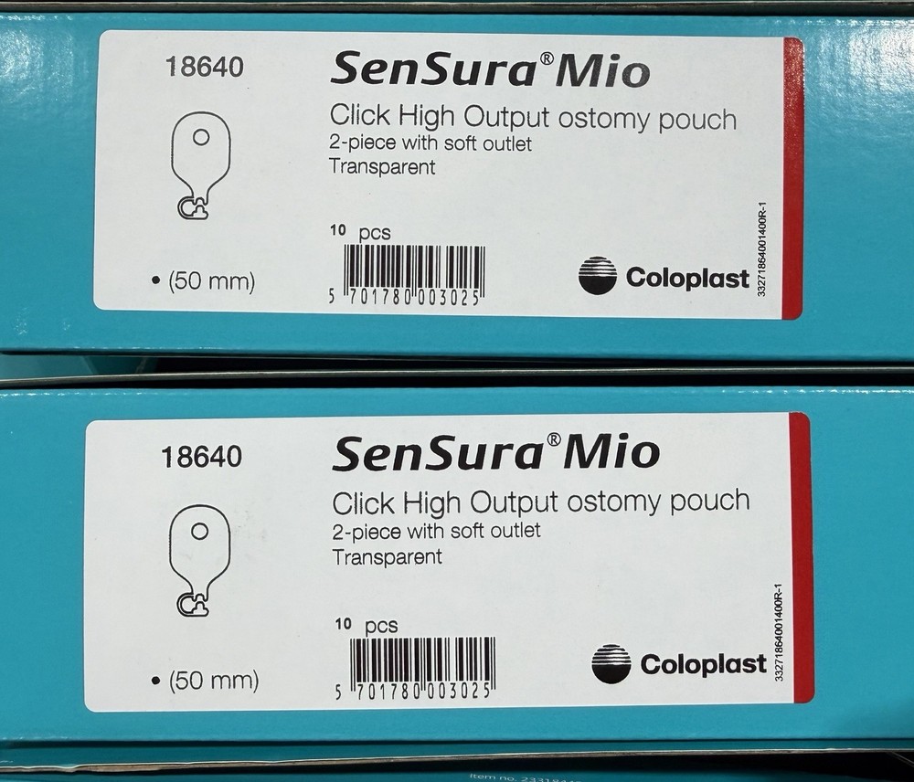 20 (2 x 10) Coloplast SenSura Mio Click High Output Pouch Drainable 7/2027