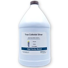 True Colloidal Silver NanoParticles (AgNPs): 200 ppm – 1 US Gallon in Plastic