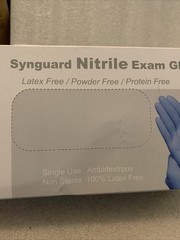 Synguard Nitrile Exam Gloves Powder-Free Blue Small 1 Box of 100