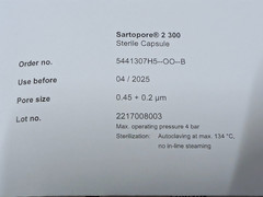 Sartorius Sartopore 2 300 Sterile Capsule Filter 0.45+0.2um | BOX OF 5 PES