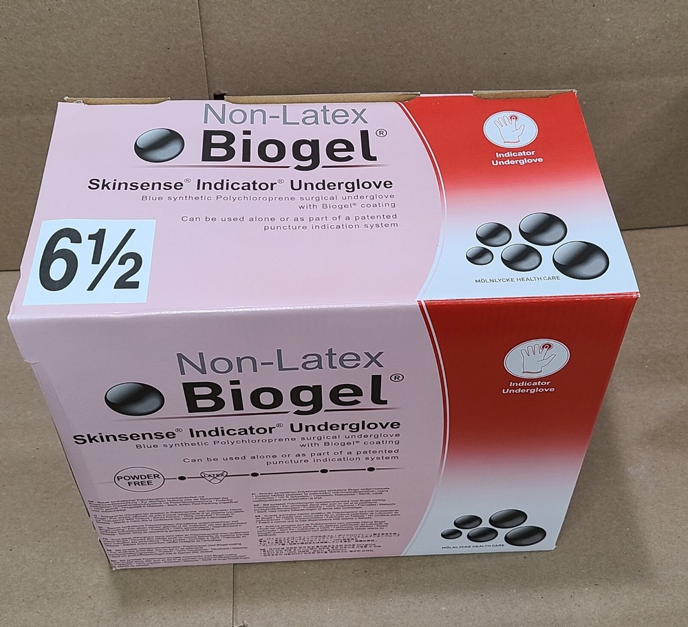 Biogel NON-Latex Skinsense Indicator UnderGlove Size 6 1/2 Box 50 pairs 40665-00