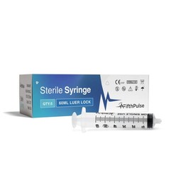 FifthPulse 60ml Syringe with Luer Lock (NO Needle) – Sterile – 5 – Pack