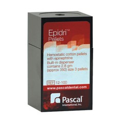 Pascal 12-100 Epidri Cotton Retraction Pellets #3 Epinephrine Yellow 450/Bx