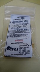 BAG OF 10 IVES EEG SWE-L 25 GAUGE X 16mm NEEDLE & 5cm SUBDERMAL WIRE ELECTRODE
