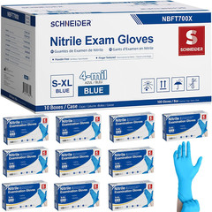 Schneider Medical Nitrile Exam Gloves, 4 Mil, Powder-Free, Latex-Free, Disposabl