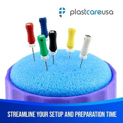 100 2.5″ Premium Endodontic Foam Round Blue Sponge Cushions Dental Endo Files
