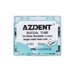 50setAZDENT Dental Orthodontic Buccal Tube 1st/2nd Molar 0.022 Bondable Non-Conv
