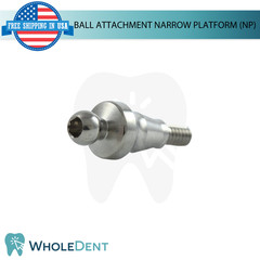 5x Straight Ball Attachment Narrow Platform Ø3.8mm Conical Hex 2.25mm System