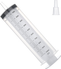 1000Ml Syringe for Liquid, Large Plastic Syringe with Tip Adapter, Individual…