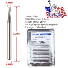 Dental Carbide Bur FG 330L Pear Long Head. Made in China 25mm Surgical