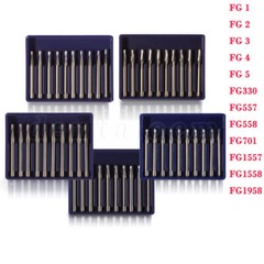 FG Round Dental Burs, 19mm (Pack of 10-100), Carbide for High Speed Handpiece