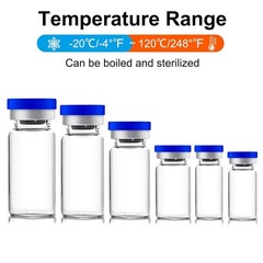 Glass Vials 2ml 10 Pack Sealed Reusable Sterile Laboratory Vials
