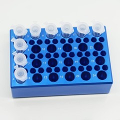 1 Pcs Aluminum Cooler Cooling Block PCR Test Tube Racks, 24-Well for 1.5ml /2…