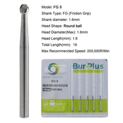 Wave Dental Round Burs Carbide Surgical FG SURG 25mm High Speed 19mm FG 6 4 8 2