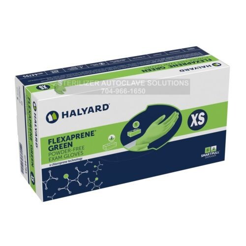 Halyard FLEXAPRENE* Exam Gloves 44792 – BOX of 200 X-SMALL GREEN