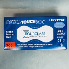 Hourglass HandPro RoyalTouch300 Nitrile Exam Gloves Powder Free 10 Boxes of 300