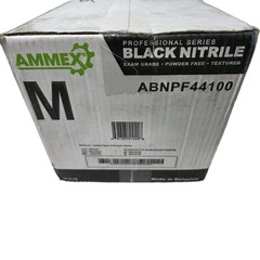 AMMEX Black Nitrile Exam Gloves, Case of 1000,3 Mil,Medium,Latex Free,ABNPF44100