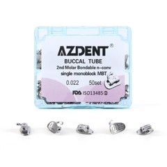 AZDENT Dental Orthodontic Buccal Tubes 1st Molar Bondable Non-Conv Roth /MBT.022