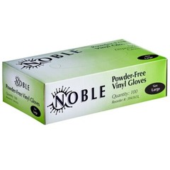 Noble Products Powder-Free Disposable Clear Vinyl Gloves – Large – 100/Case