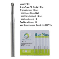 Wave Dental Round Burs Carbide Surgical FG SURG 25mm High Speed 19mm FG 6 4 8 2